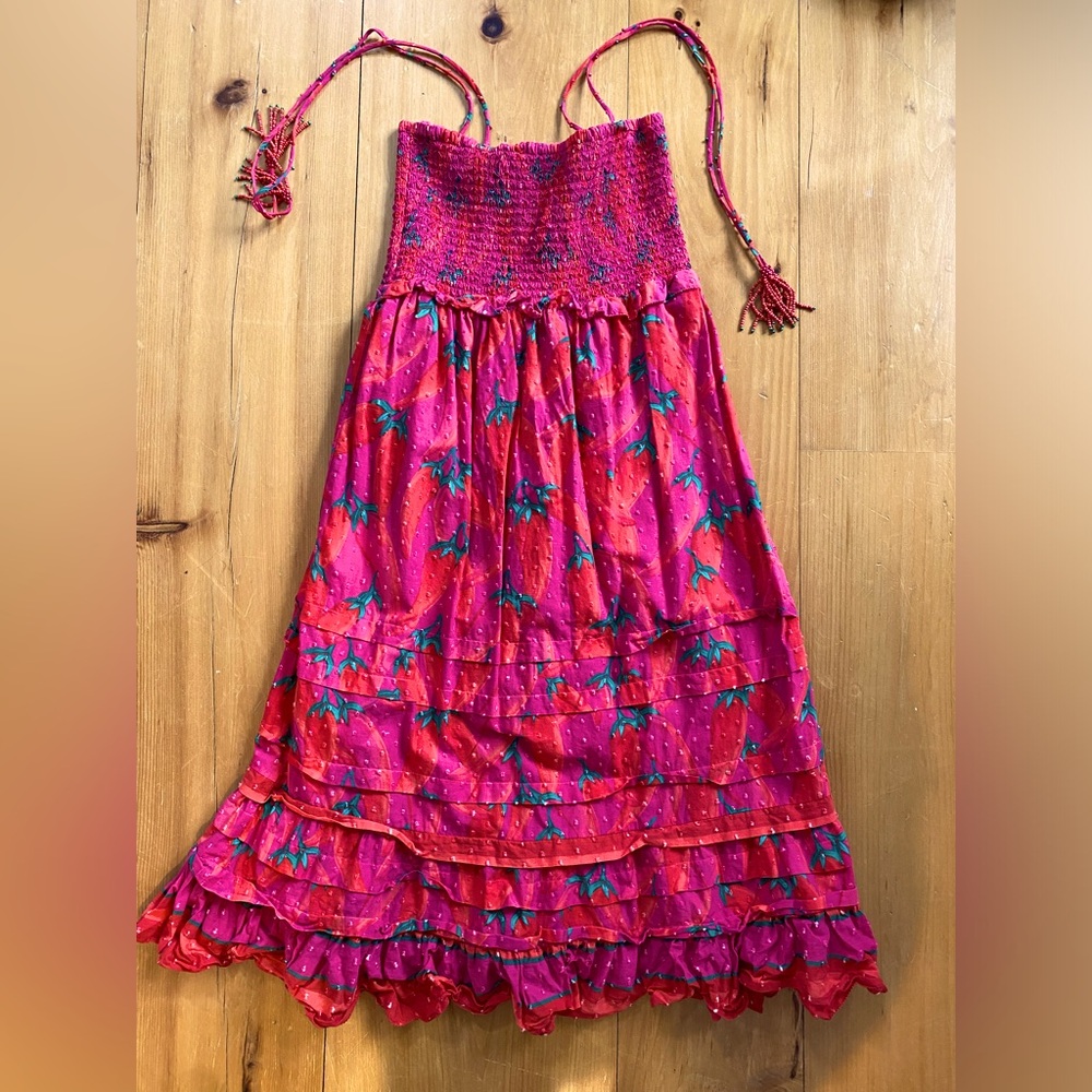 Farm Rio Smocked Chili Pepper Dress